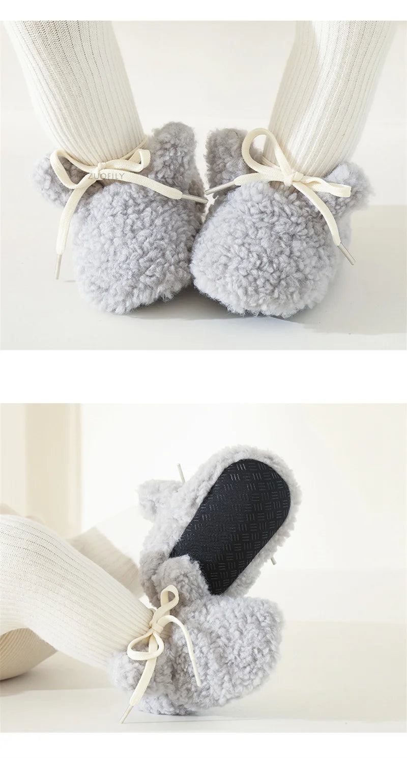 Baby Socks Winter Newborn Boy Girl Shoes Kids Soft Toddler First Walkers Child Anti-slip Warm Thicken Newborn Infant Crib Shoes